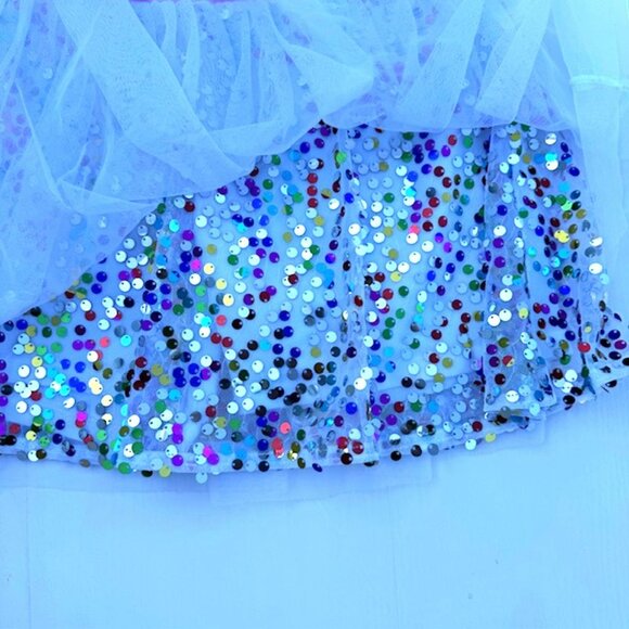 White Sequin Skort Size 8 - Picture 2 of 3